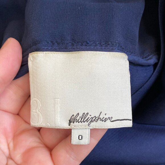 3.1 Phillip Lim Navy Silk Romper, size 0. - Picture 6 of 12